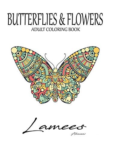Butterflies & Flowers Adult Coloring Book