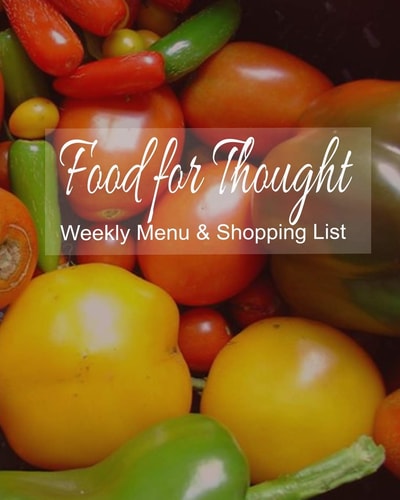 Food for Thought Weekly Menu & Shopping List Effective Planning Tool for Meals