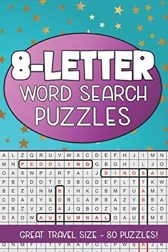 8-Letter Word Search Puzzles Great Travel Size, 80 Seek and Find Puzzles