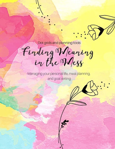 Finding Meaning in the Mess 7 Month - Daily Weekly Life Dot Grid and Planning Including Meals, Shopping, Goals, Celebrating Successes and Projects 8. 5 X 11 Abstract Watercolor Design