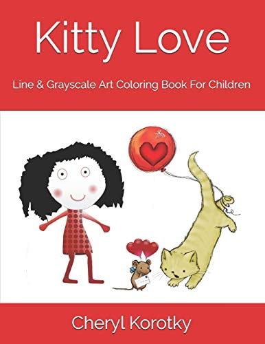 Kitty Love Line & Grayscale Art Coloring Book For Children