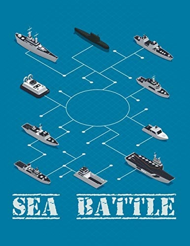Sea Battle Classic Battleship Paper Game Grid.