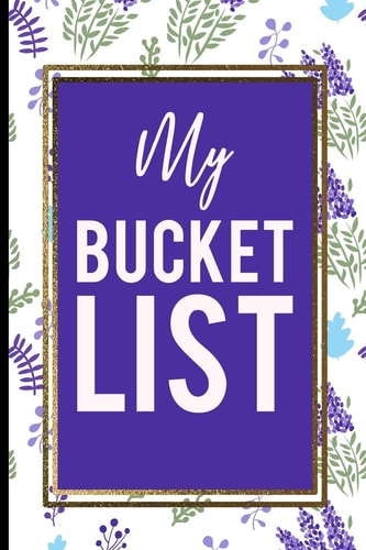 My Bucket List Blue And Green Lavanda Flower, Gold Frame Best Gift For Familie Members and Any Occasions