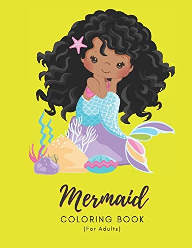 Mermaid Coloring Book For Adults For Adult Women - 50 Pages - Paperback - Made In USA - Size 8.5x11