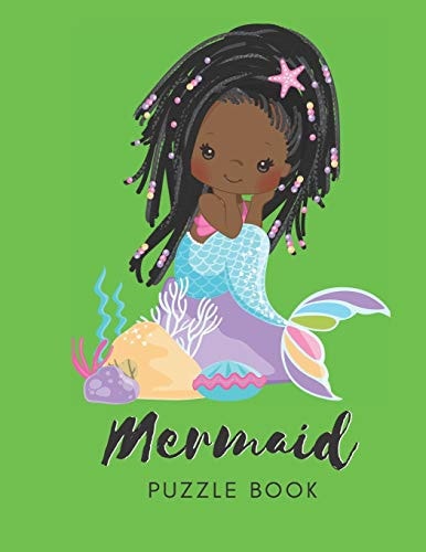 Mermaid Puzzle Book Connect The Dots Puzzles - 30 Pages - Paperback - Made In USA - Size 8.5 X 11 - For Women