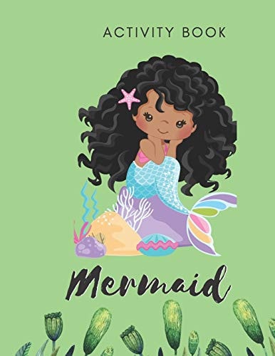 Mermaid Activity Book Tracing Puzzles - 30 Pages - Paperback - Made In USA - Size 8.5 X 11 for Girls 4-6