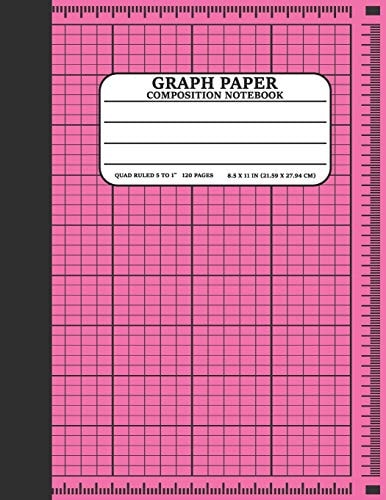 Graph Paper Composition Notebook Math and Science Lover Pink Graph Paper Cover Notebook (Quad Ruled 5 Squares Per Inch, 120 Pages) Birthday Gifts For Math Lover Teacher, Student