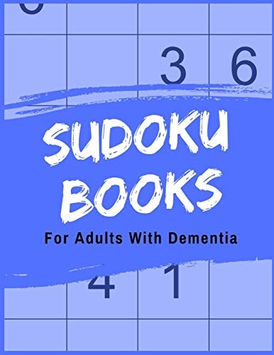 Sudoku Books For Adults With Dementia 50 Puzzles Pages - Paperback - Made In USA - Size 8.5x11 - For People With Dementia