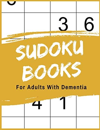 Sudoku Books For Adults With Dementia 50 Puzzle Pages with Solutions - Paperback - Made In USA - Size 8.5x11