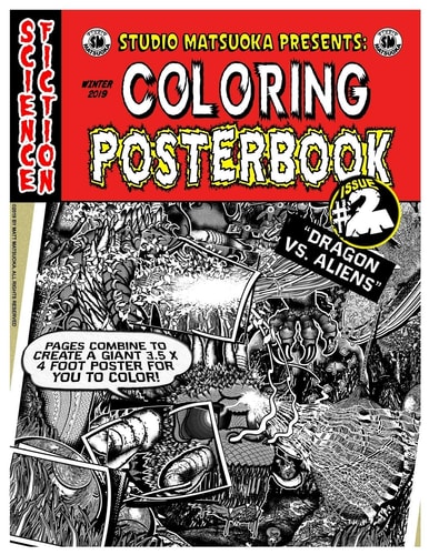 Coloring Posterbook Issue #2 Dragon Vs. Aliens