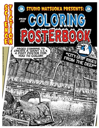 Coloring Posterbook Issue #3 Cityship Rises From The Deep