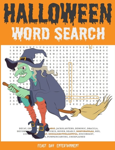 Halloween Word Search Large Print Fall Holiday Puzzle Book For Kids And Adults