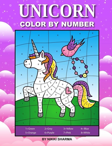 Unicorn Color By Number Coloring Book for Kids Ages 4-8