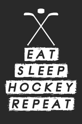 Eat Sleep Hockey Repeat Dot Grid Notebook (6x9 Inches) with 120 Pages