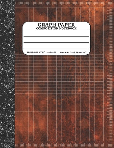 Graph Paper Composition Notebook Math and Science Lover Graph Paper Cover Watercolor Orange (Quad Ruled 5 Squares Per Inch, 120 Pages) Birthday Gifts For Math Lover Teacher, Student Notebook