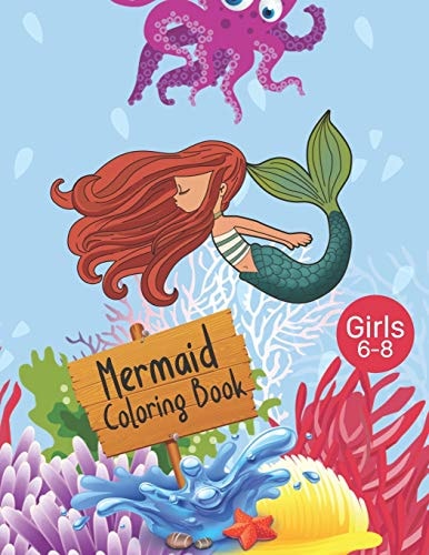 Mermaid Coloring Book Girls 6-8 Cute Nautical Themed Color, Dot to Dot, and Word Search Puzzles Provide Hours of Fun For Creative Young Children
