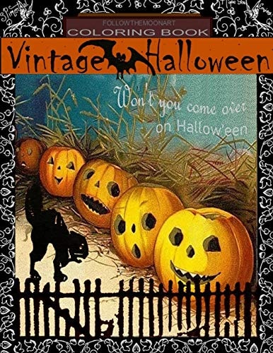 Vintage Halloween Coloring Book Won't You Come Over on Halloween