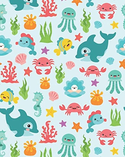 Ocean Life Story Paper Delightful Ocean Creatures Dotted Midline and Picture Space - Grades K-2 School Exercise Book