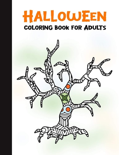 Halloween Coloring Book for Adults 50 Halloween Illustrations Printed On One Side, Safe For Markers - Fun Craft Activity Gift - Stress Relieving Designs