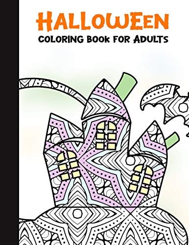 Halloween Coloring Book for Adults 50 Halloween Illustrations Printed On One Side, Safe For Markers - Fun Craft Activity Gift - Stress Relieving Designs