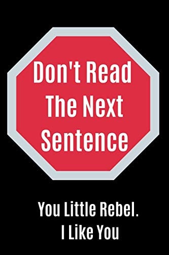 Don't Read The Next Sentence You Little Rebel. I Like You