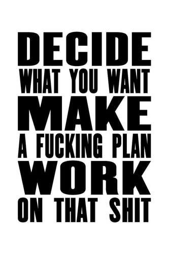 Decide What You Want - Make A Fucking Plan - Work on That Shit The Little Book For Great Ideas And Plans