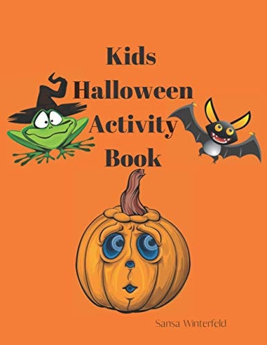 Kids Halloween Activity Book Ages 4-8 Word Games Tic-Tac-toe Match Game and Coloring Pages
