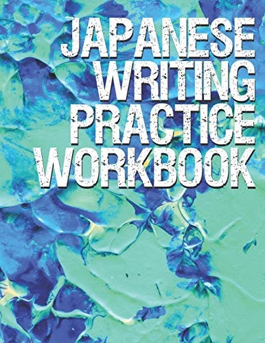 Japanese Writing Practice Workbook Genkouyoushi Paper For Writing Japanese Kanji, Kana, Hiragana And Katakana Letters Abstract Blue Design