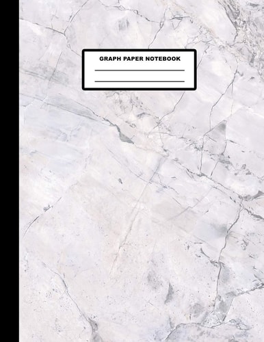 Graph Paper Notebook Marble Cover Design - Quad Ruled - 120 Pages - 8.5" X 11" - Matte Finished Soft Cover