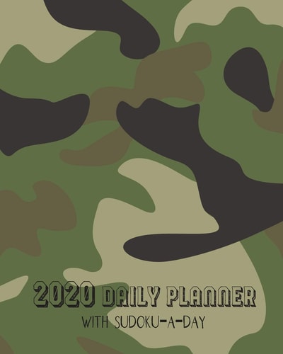 2020 Daily Planner with Sudoku-a-Day Camouflage Planning by Day Calendar Jan-Dec 2020