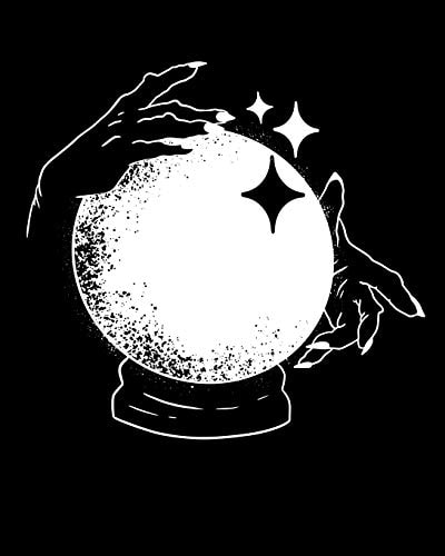 Book of Shadows Grimoire Spell Paper Hands Over Crystal Ball 8" X 10" 152 Pages
