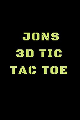 Jons 3D Tic Tac Toe 40 Game Pages with Compact Size (6" X 9") 3D Tic Tac Toe, Fun Game, Daily Mind Expaniding, Great For Travel, Family Fun