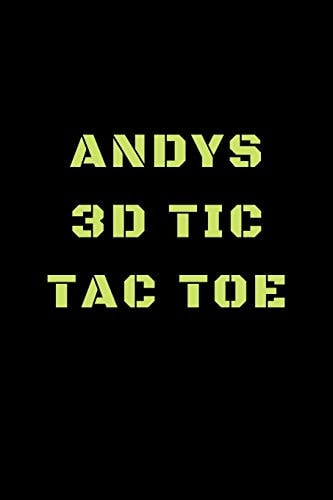 Andys 3D Tic Tac Toe 40 Game Pages with Compact Size (6" X 9") 3D Tic Tac Toe, Fun Game, Daily Mind Expaniding, Great For Travel, Family Fun