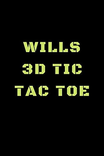 Wills 3D Tic Tac Toe 40 Game Pages with Compact Size (6" X 9") 3D Tic Tac Toe, Fun Game, Daily Mind Expaniding, Great For Travel, Family Fun