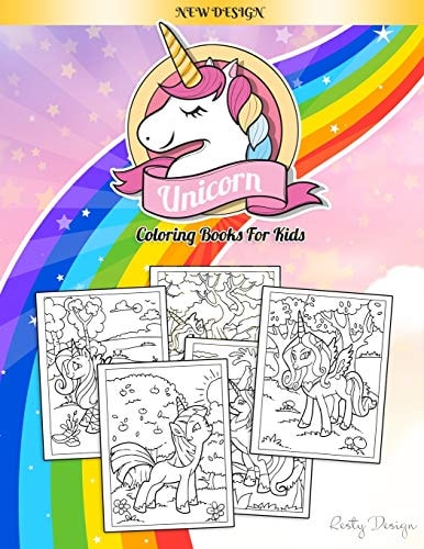 Unicorn Coloring Books For Kids Ages 4-8 Large Page (8.5 X 11 Inch)
