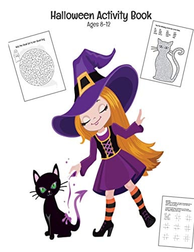 Halloween Activity Book Ages 8-12 Connect The Dots - Spot The Difference - Mazes - Word Search Puzzles - Dot to Dot - Word Search for Kids - Kids Activities - Mazes For Kids - Halloween Fun - Sudoku - Witches - Bats - Spiders - Coloring Pages - Pumpkins