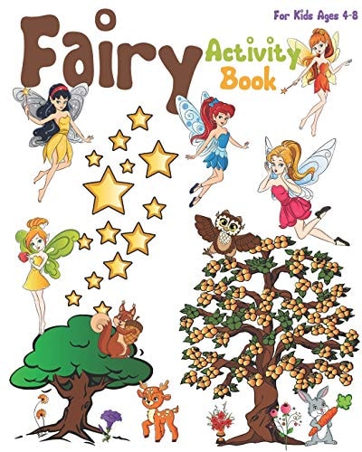 Fairy Activity Book For Kids Ages 4-8 Cute Fairy Activity Book With Coloring Pages, Dot To Dot, Mazes, Sudoku And More