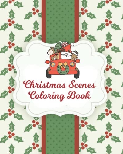 Christmas Scenes Coloring Book Santa Candles Angels Christmas Scenes