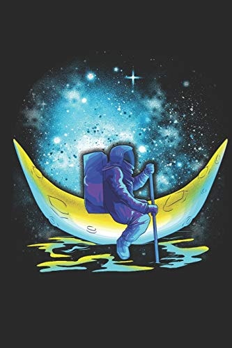 Astronaut Canoeing Through Cosmos Space Galaxy Funny College Ruled Spaceman Notebook, Milky Way Solar System, Universe Notebook For Men, Women, Boys, Girls