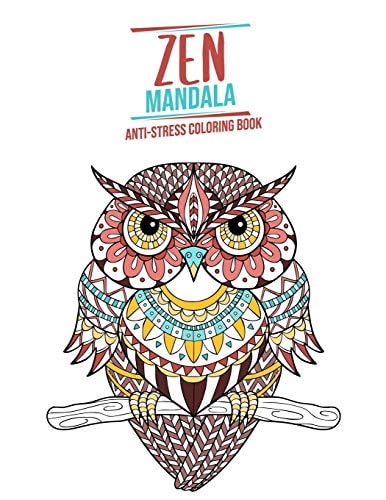 Zen Mandala Anti-Stress Coloring Book - Animal Theme - 3 Levels of Difficulty - 34 Coloring Animal Mandalas - 8. 5 X 11