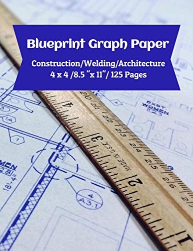 Blueprint Graph Paper Construction/Welding/Architecture/4x4/8. 5x11/125 Pages