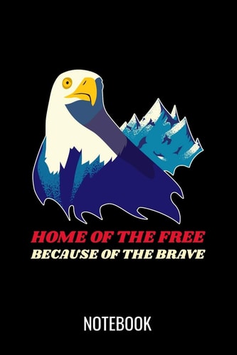 Home of the Free Because of the Brave A5 Notebook, Dotted, Dot Grid 120 Pages
