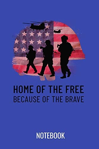Home of the Free Because of the Brave A5 Notebook, Dotted, Dot Grid 120 Pages