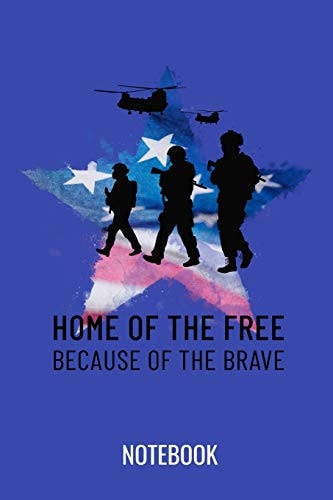 Home of the Free Because of the Brave A5 Notebook, Dotted, Dot Grid 120 Pages