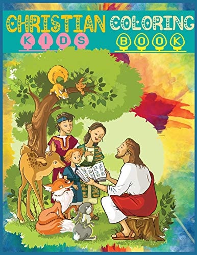 Christian Kids Coloring Book 50+designs One Side Bible Coloring Book For Kids Inspirational Books For Kids Or Teens Large Print -8.5x11 Inches.