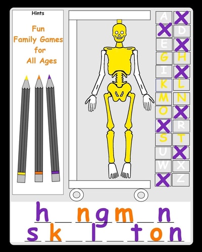 Fun Family Games for All Ages Hangman Alternative a Pen and Paper Family Game Book for Kids and Adults Simple Fun Sibling Games Easy Quick for Children Elderly Seniors