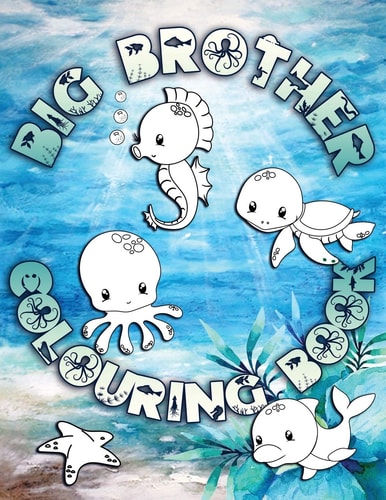 Big Brother Colouring Book Perfect For Big Brothers Ages 2-6: Cute Gift Idea for Toddlers, Colouring Pages for Ocean and Sea Creature Loving Kids
