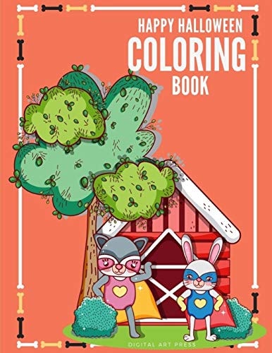Happy Halloween Coloring Book Coloring Book, Design for Kids with Funny Witches, Vampires, Autumn Fairies, Spooky Horro Ghosts