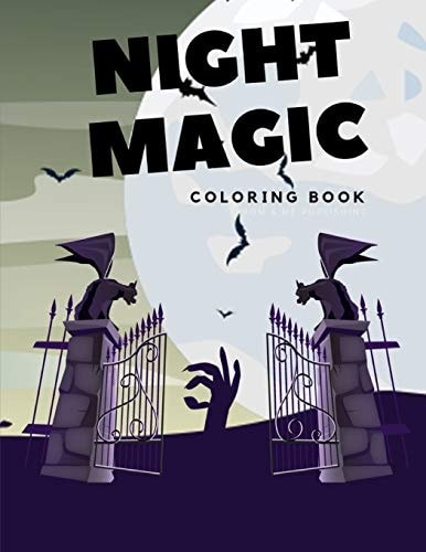 Night Magic Horror Coloring Pages for Special Season with Ghost Zombies Skull Ghost Doll Mummy Children Kids Teen Book
