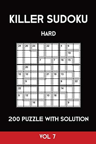 Killer Sudoku Hard 200 Puzzle With Solution Vol 7 Advanced Puzzle Book,9x9, 2 Puzzles Per Page